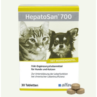 alfavet HepatoSan 700mg 30 Tabletten 21g für Hund und Katze